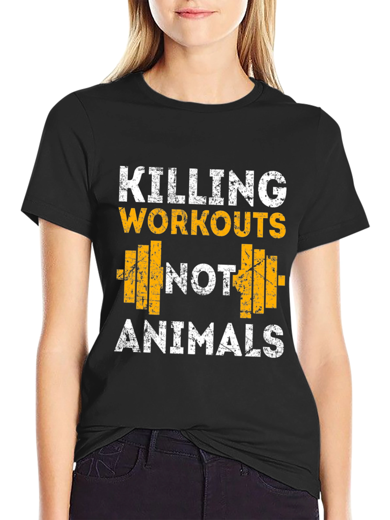 Workout T-Shirt - Killing Workouts Not Animals