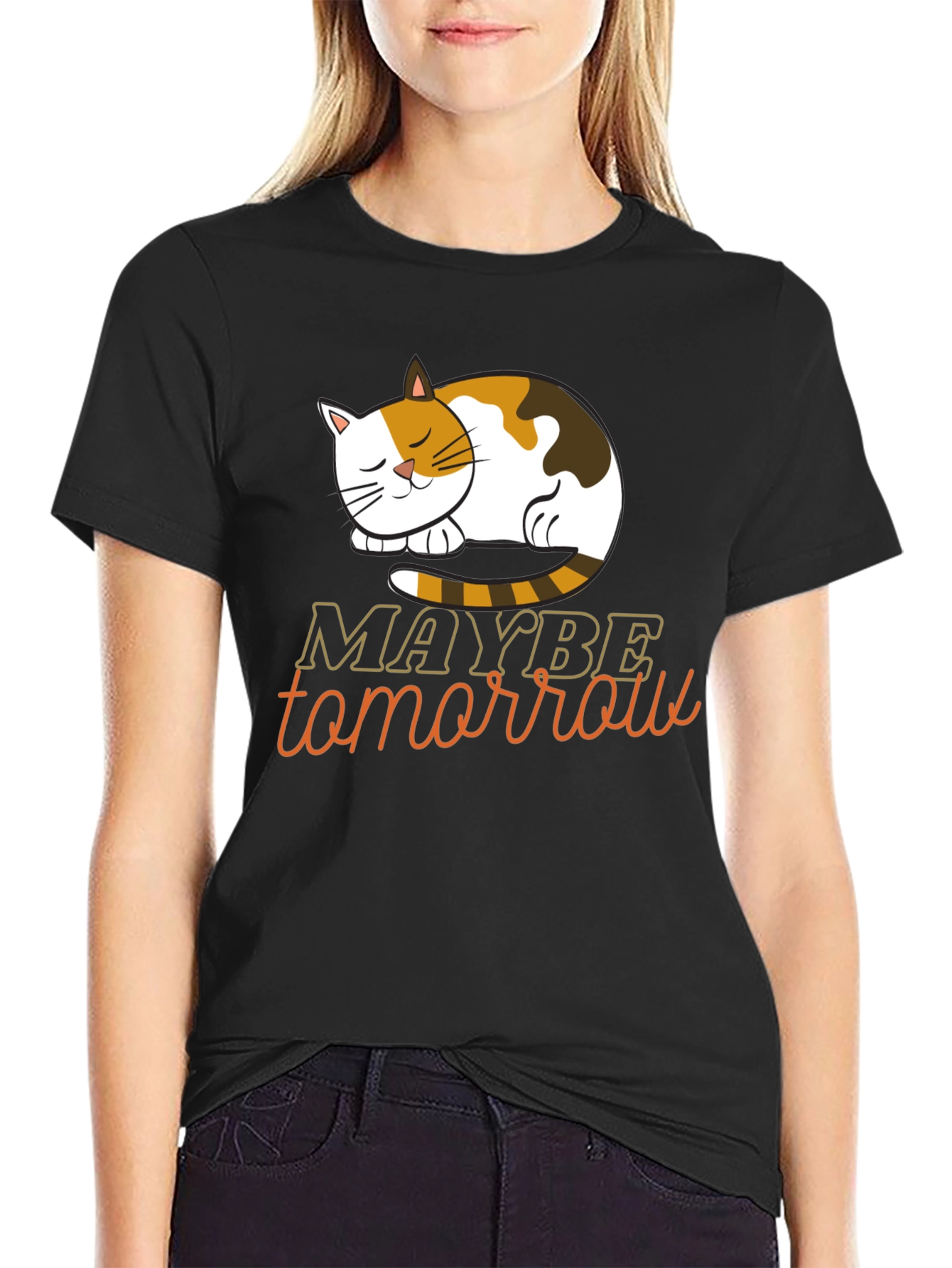 Maybe Tomorrow Cat Graphic Tee
