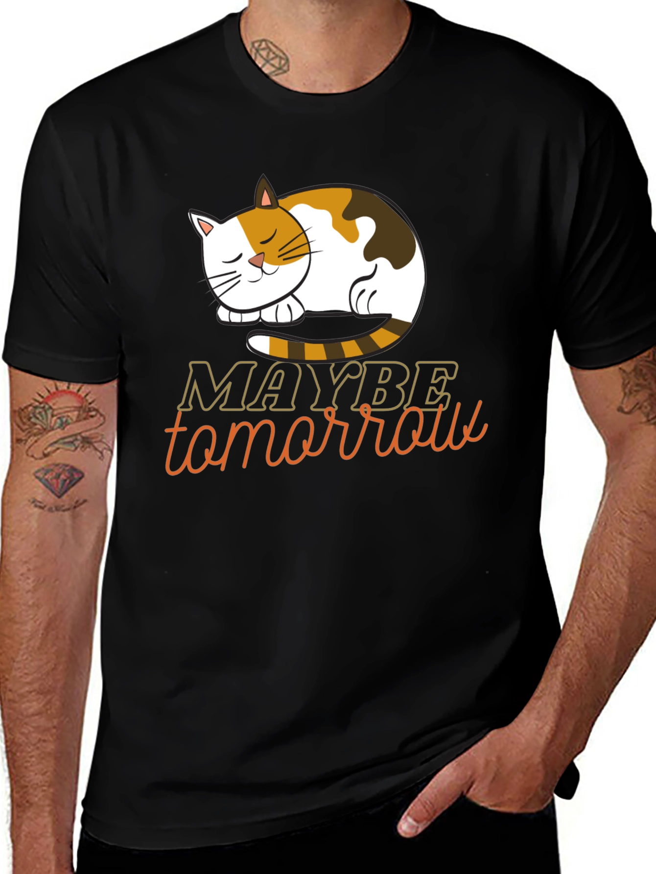 Maybe Tomorrow Cat Graphic Tee