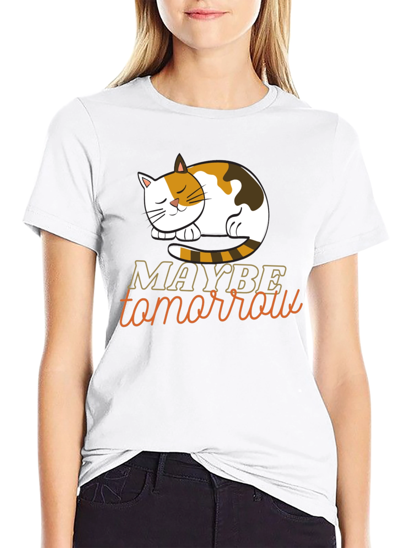 Maybe Tomorrow Cat Graphic Tee