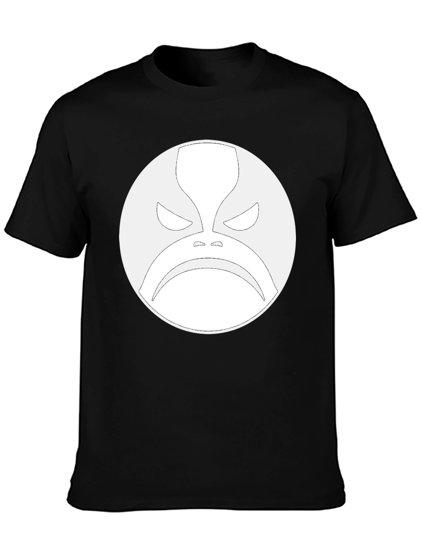 Grumpy Face Graphic Black Tee
