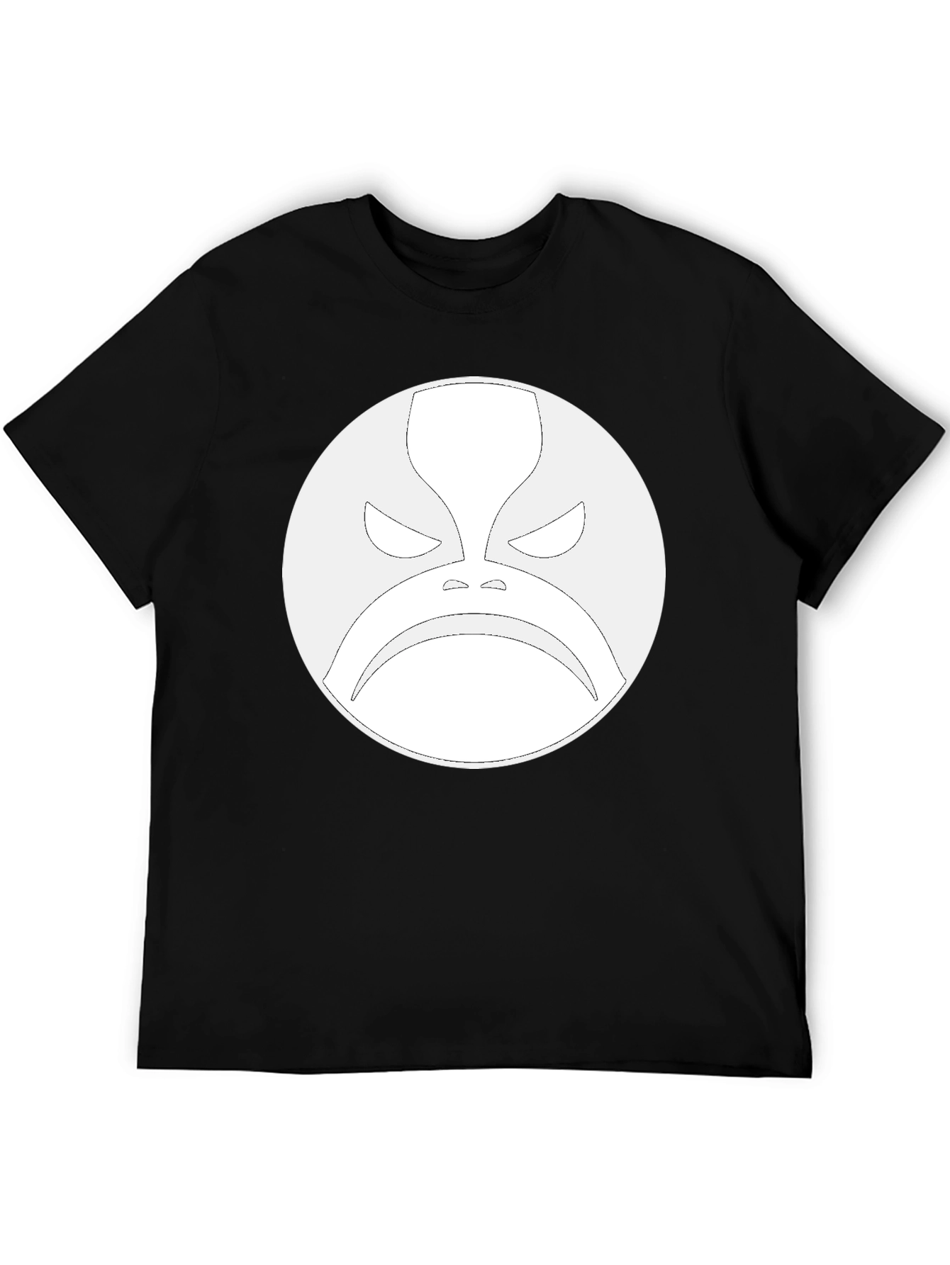 Grumpy Face Graphic Black Tee