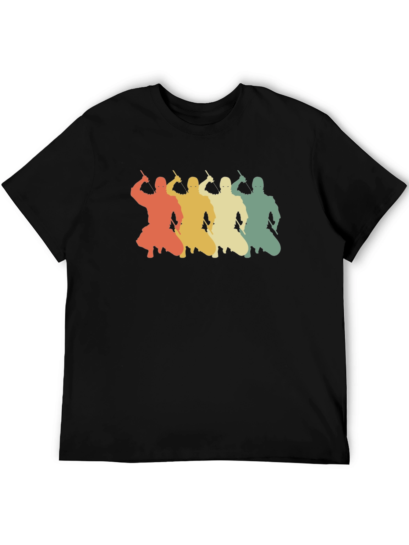 Retro Ninja Silhouette Graphic T-Shirt