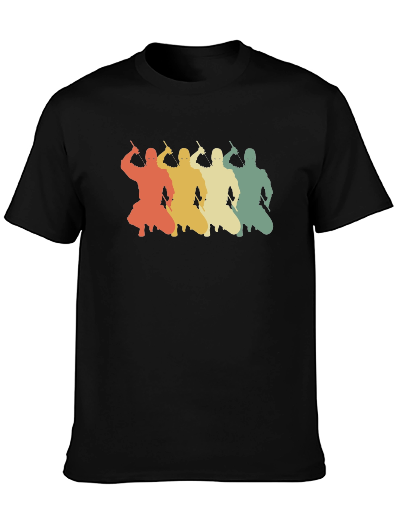 Retro Ninja Silhouette Graphic T-Shirt