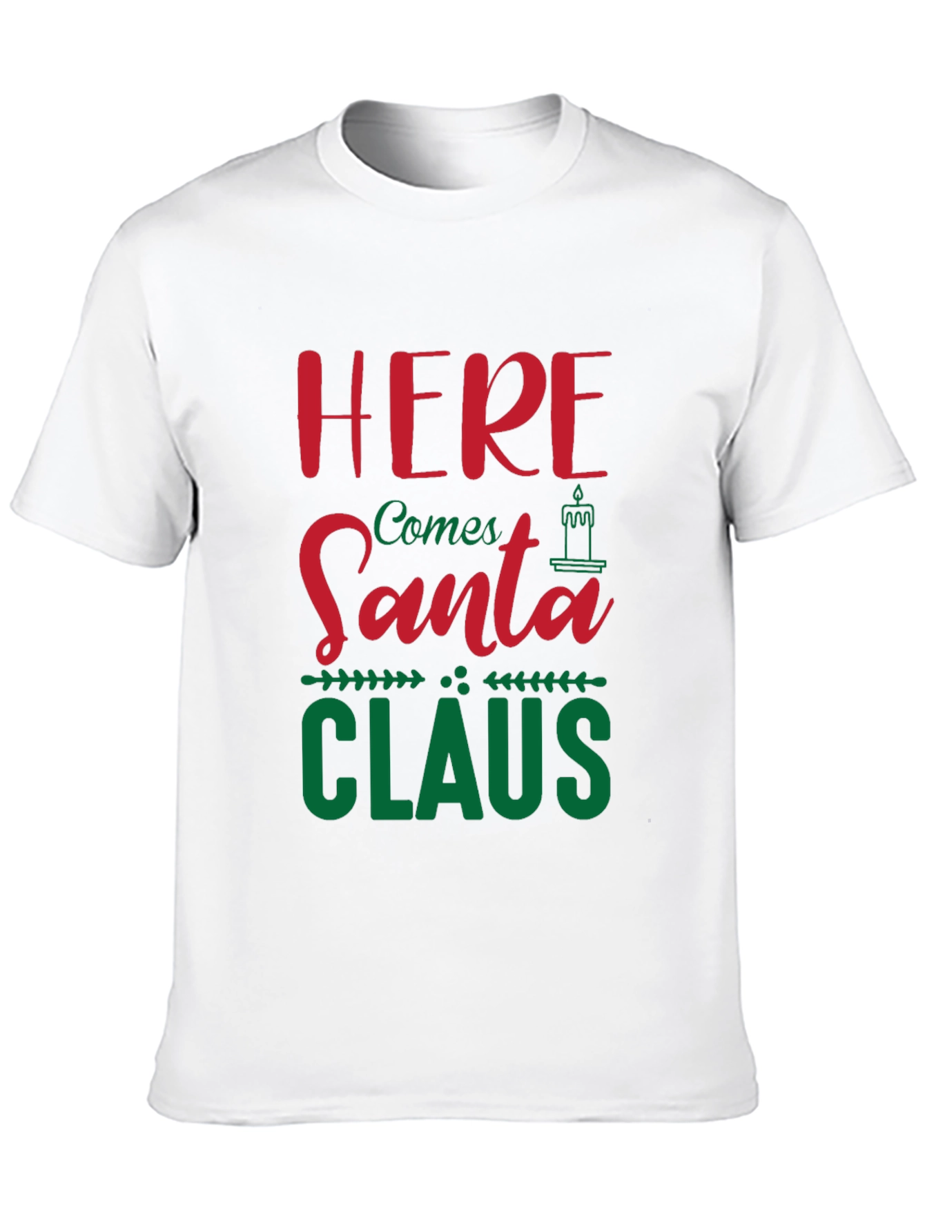 Festive Here Comes Santa Claus Graphic Tee