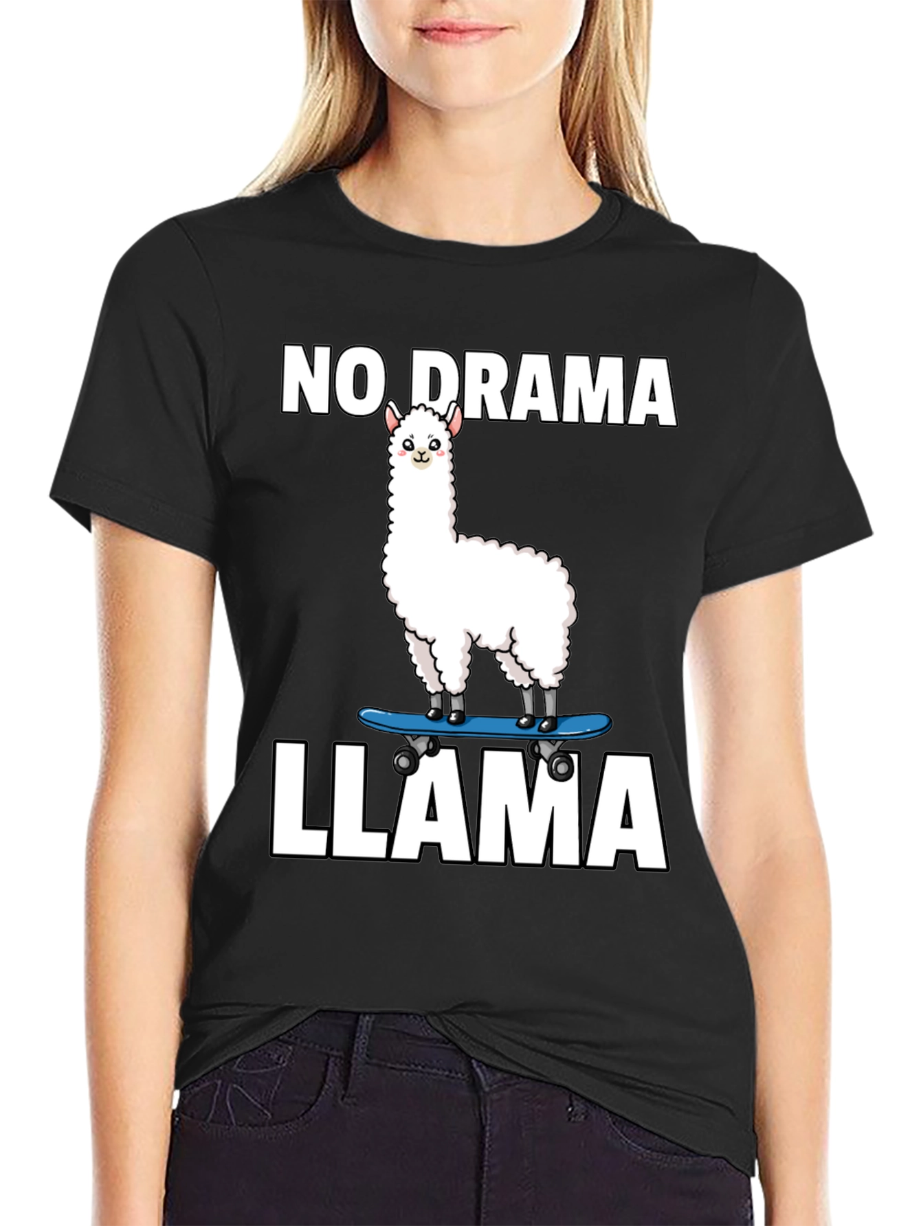 No Drama Llama Skateboard T-Shirt