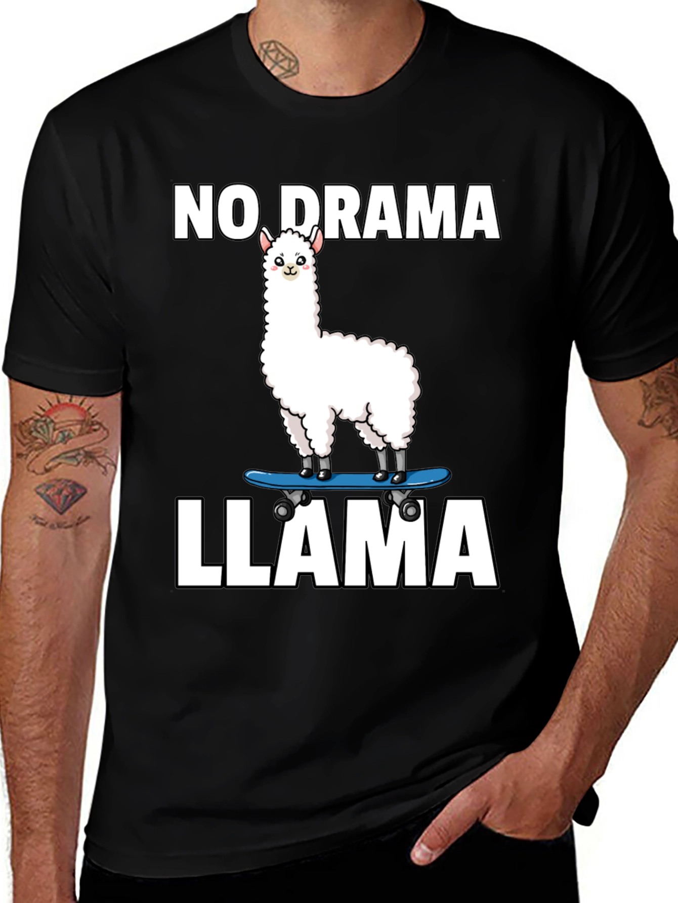 No Drama Llama Skateboard T-Shirt