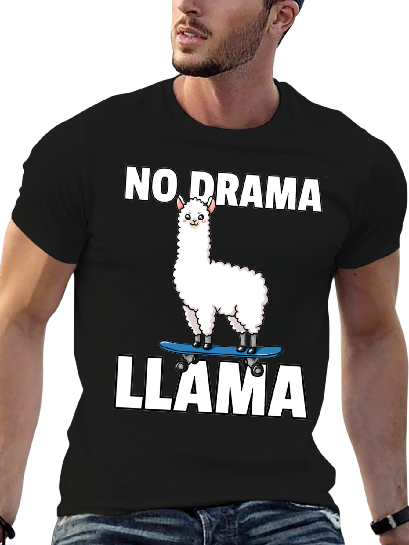 No Drama Llama Skateboard T-Shirt