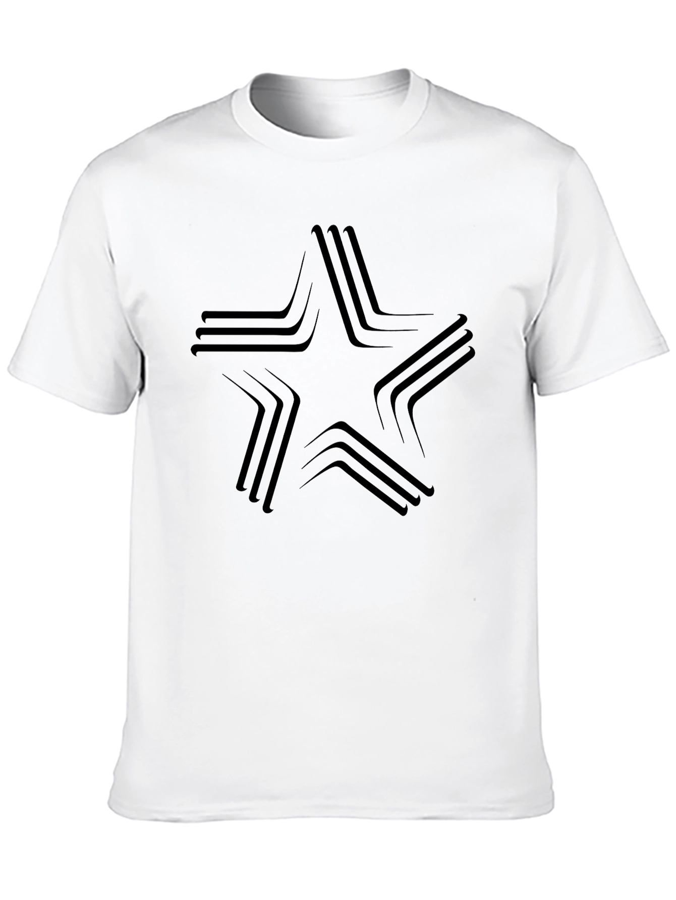 Modern Star Graphic Black T-Shirt