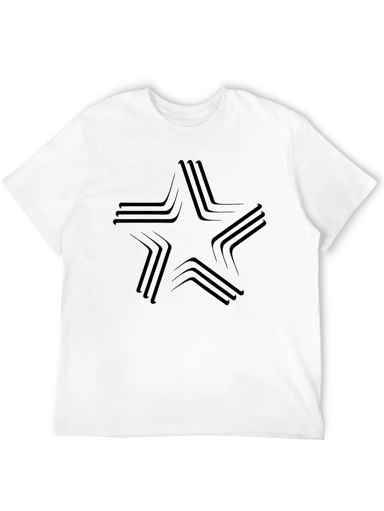 Modern Star Graphic Black T-Shirt