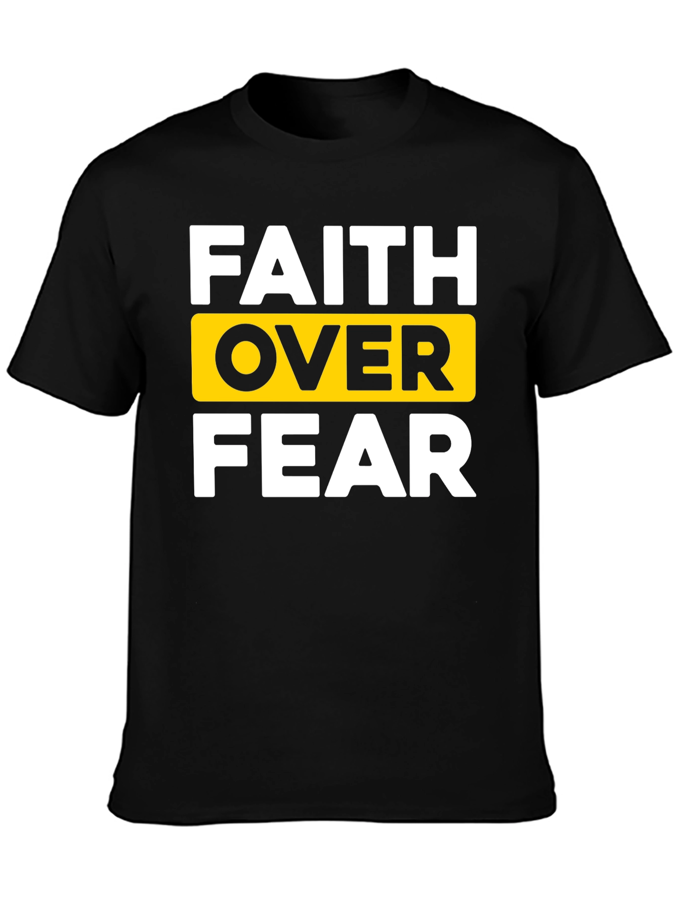 Faith Over Fear Black T-Shirt - Inspirational Design