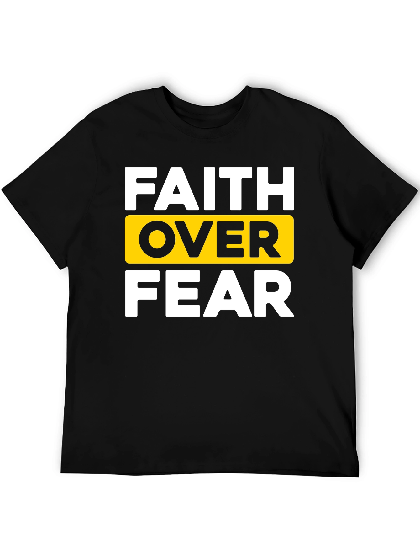 Faith Over Fear Black T-Shirt - Inspirational Design