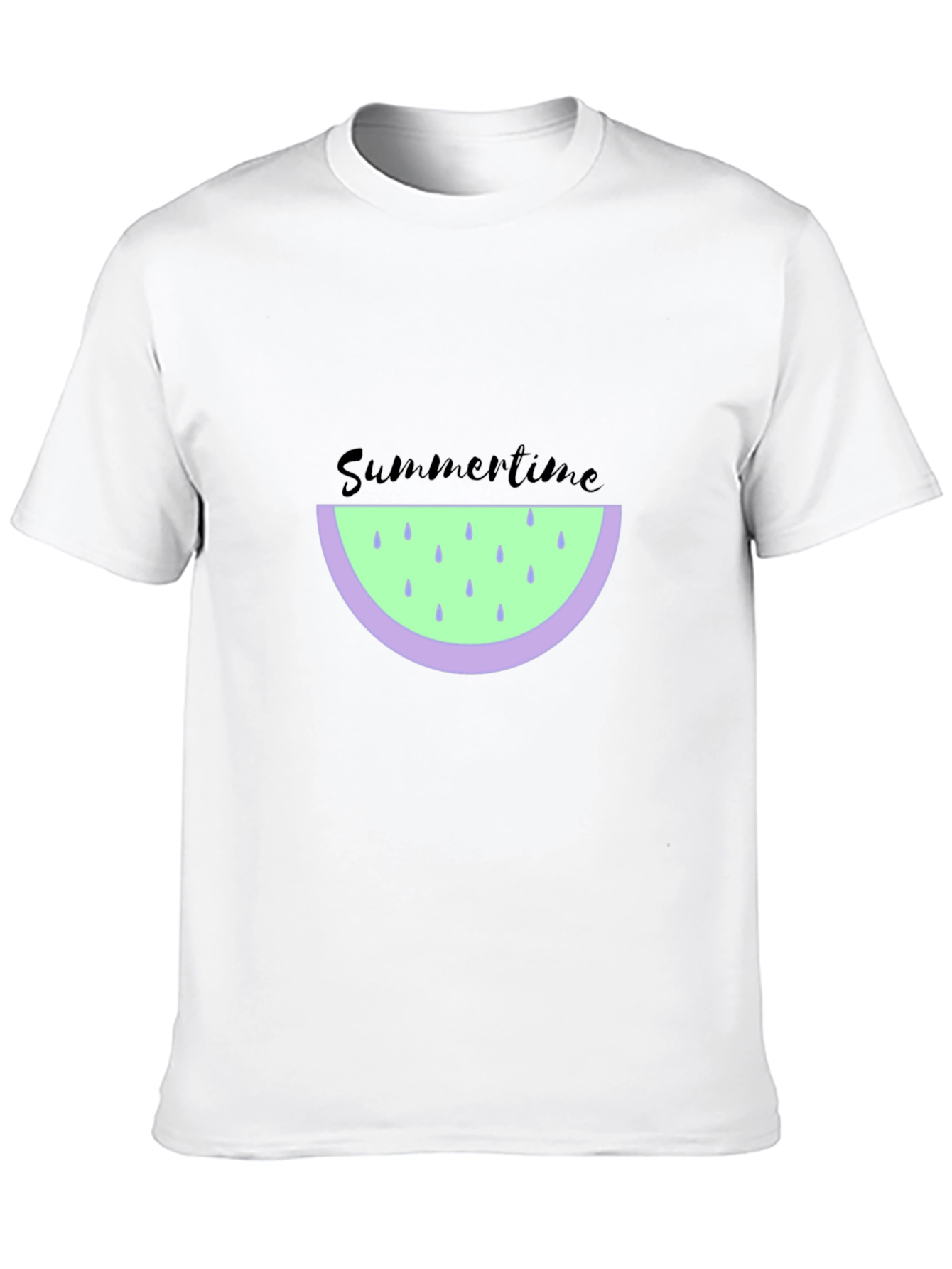 Summertime Watermelon Graphic Tee - Black