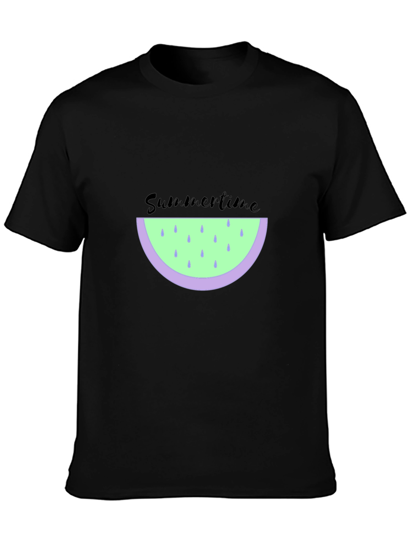 Summertime Watermelon Graphic Tee - Black