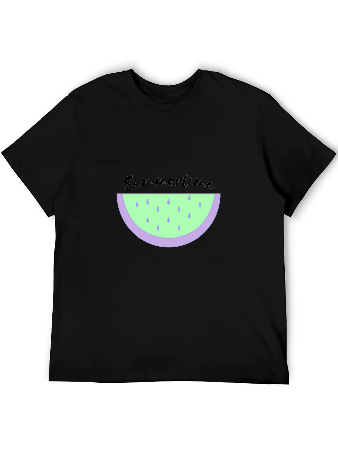 Summertime Watermelon Graphic Tee - Black