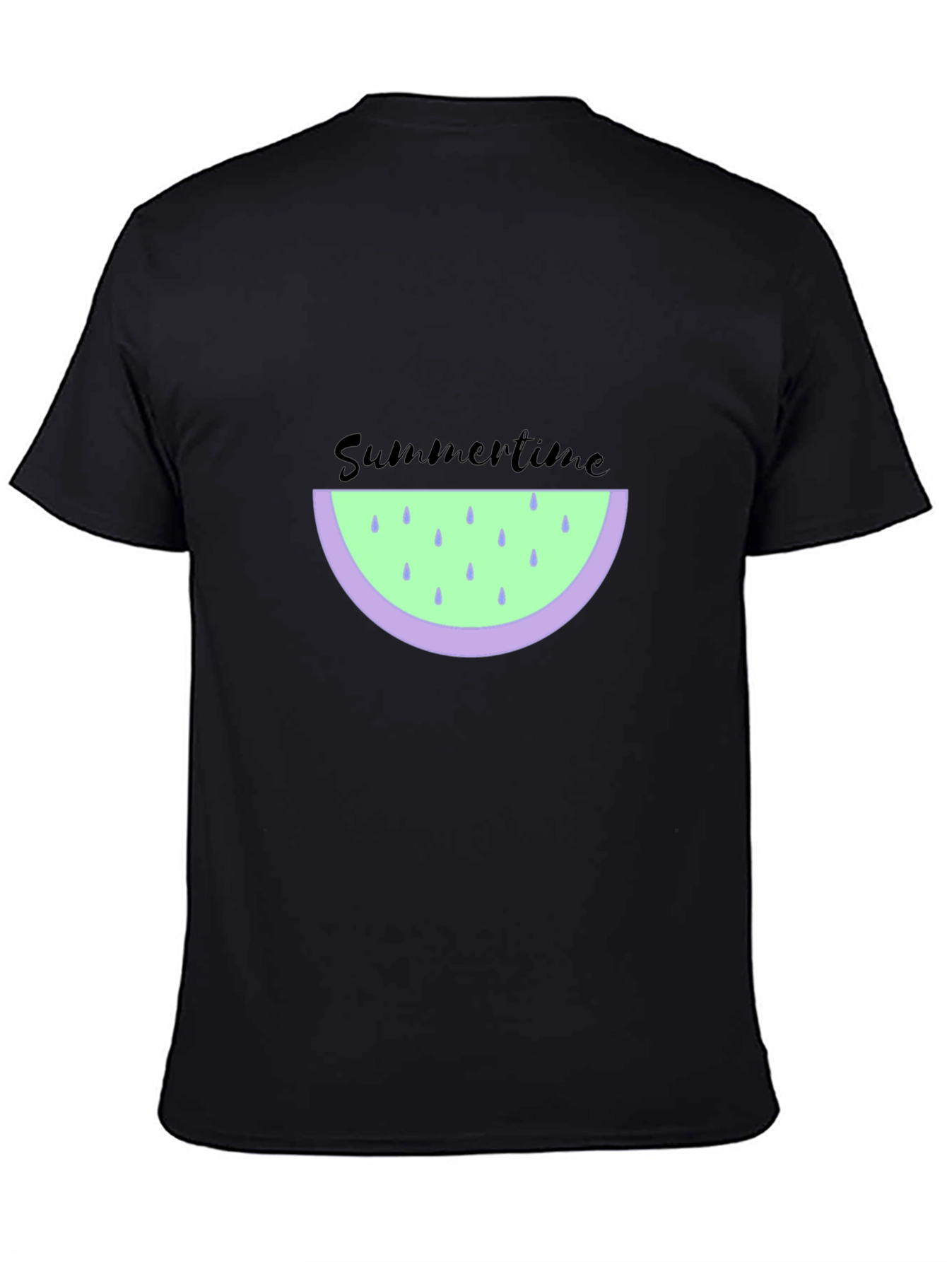 Summertime Watermelon Graphic Tee - Black