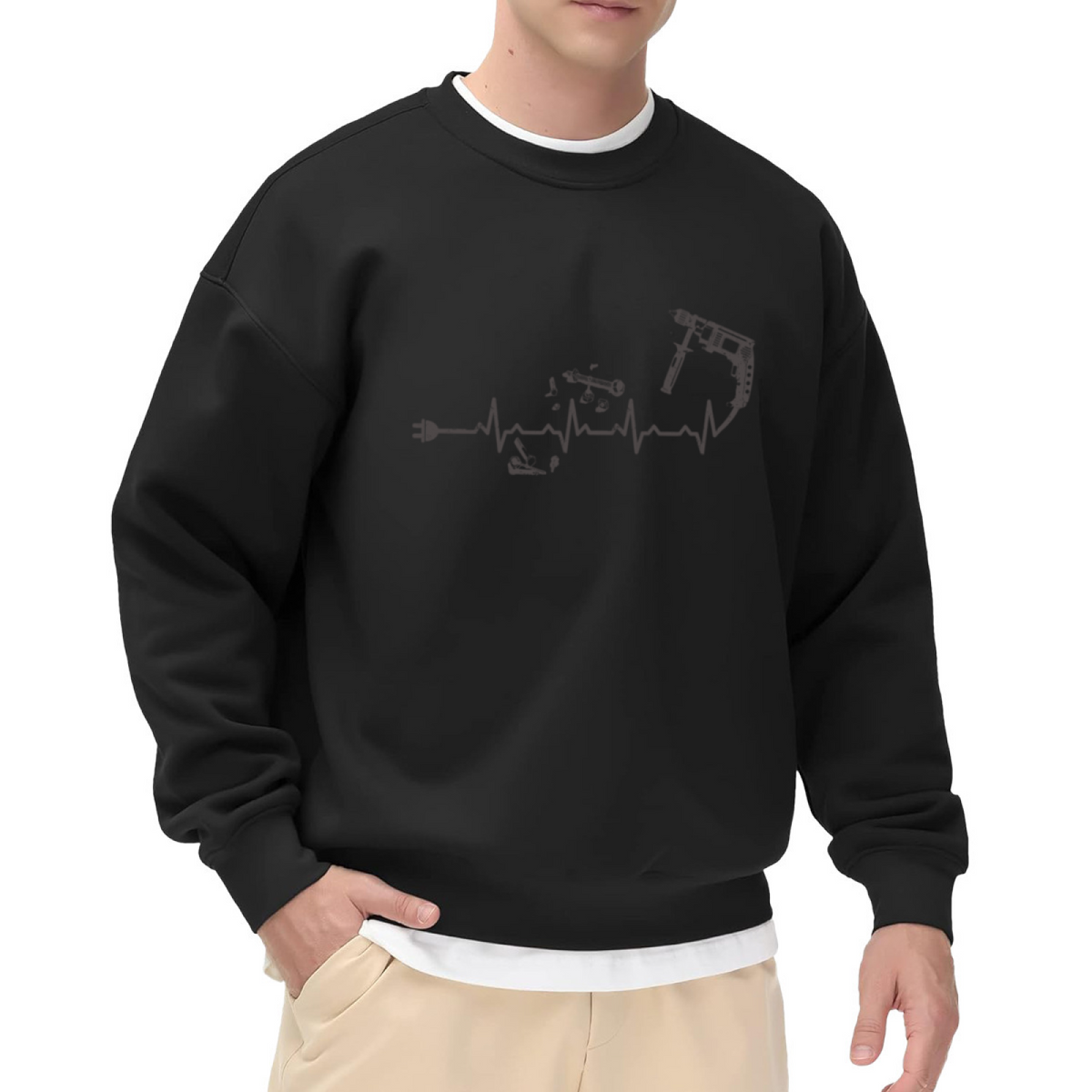 Heartbeat EKG Heart Line Graphic ԲÁìÎÀÒÂ - Unique Design Pullover Sweatshirt