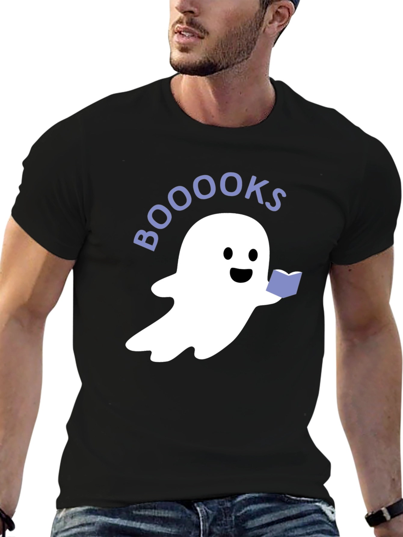 Booooks Ghost Graphic Tee - Halloween Reading Shirt