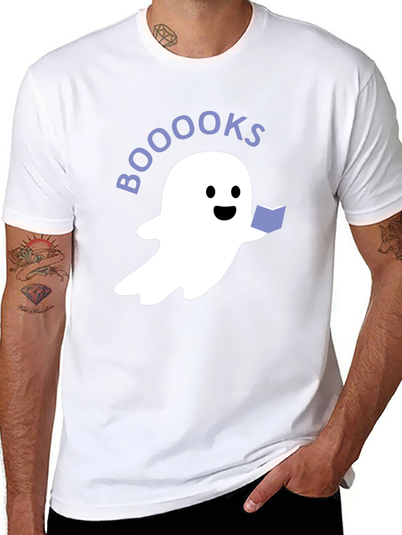 Booooks Ghost Graphic Tee - Halloween Reading Shirt