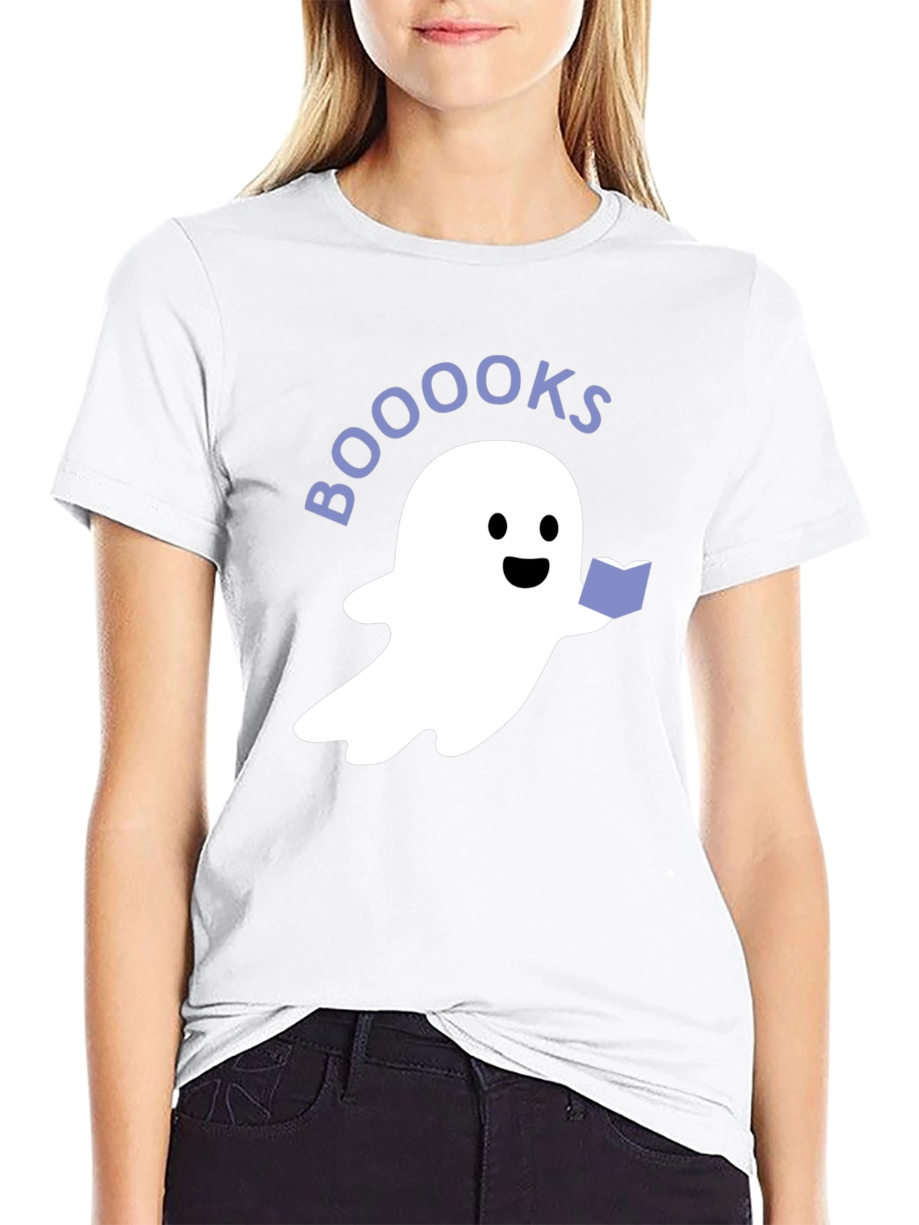 Booooks Ghost Graphic Tee - Halloween Reading Shirt