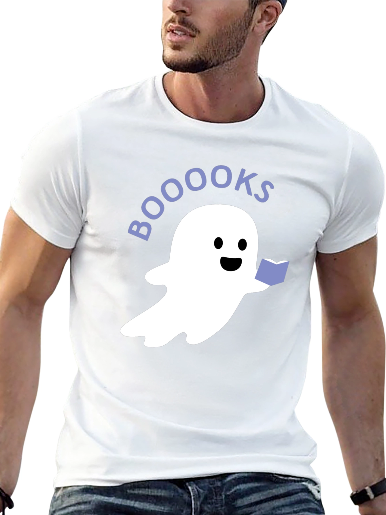 Booooks Ghost Graphic Tee - Halloween Reading Shirt