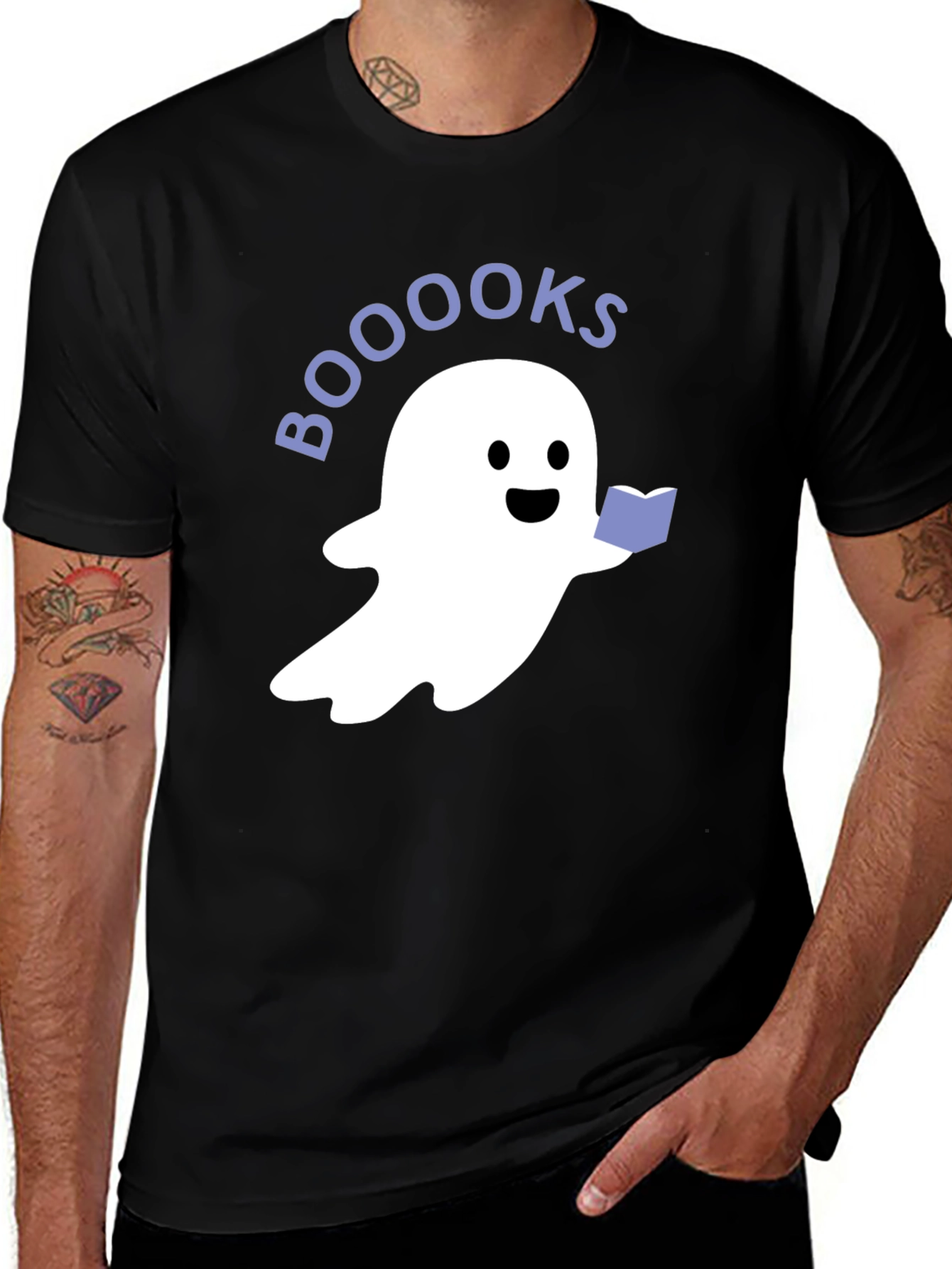 Booooks Ghost Graphic Tee - Halloween Reading Shirt