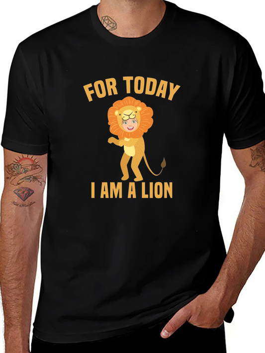 Funny For Today I Am A Lion Black Graphic Tee