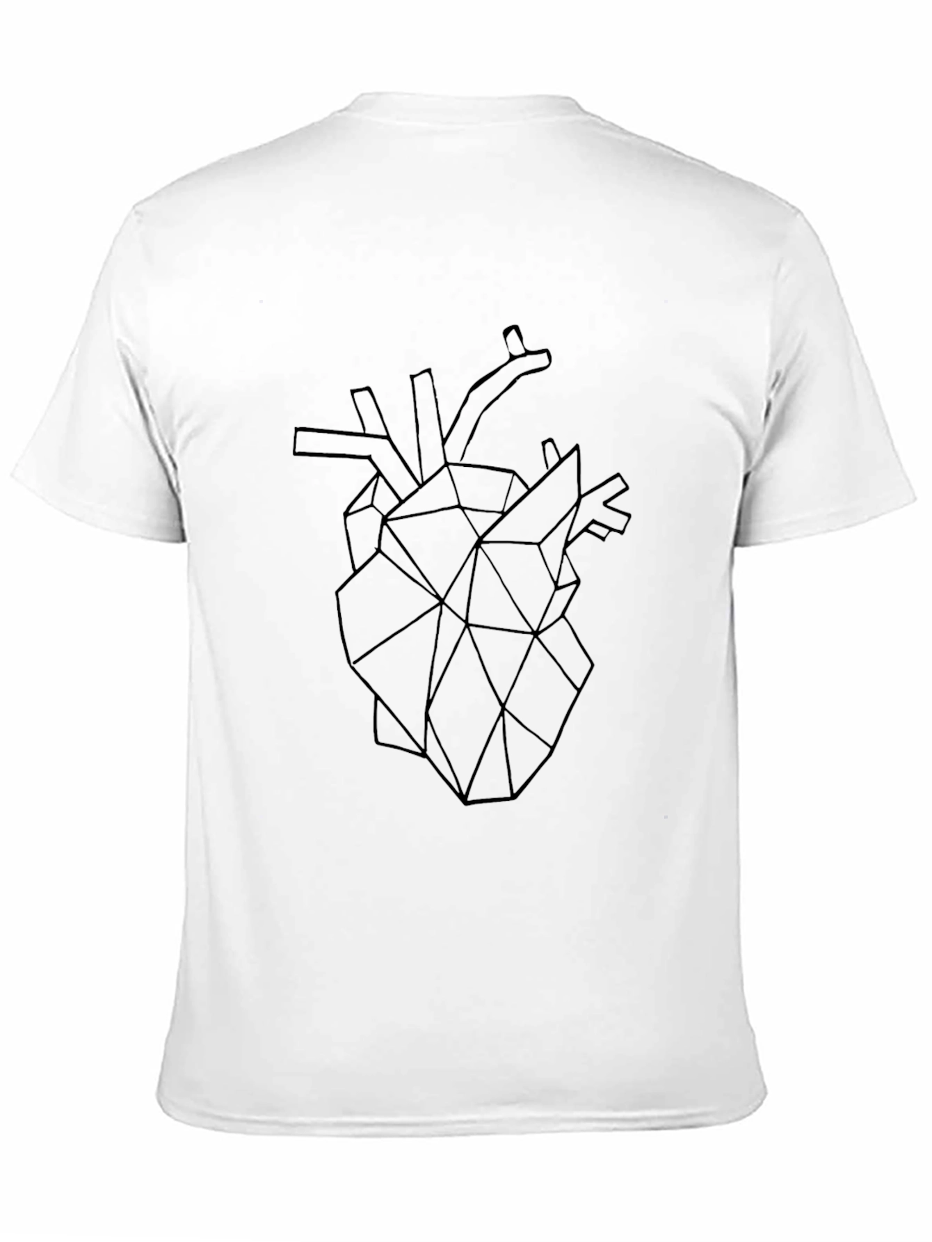 Geometric Heart Graphic Tee - Modern Black T-Shirt