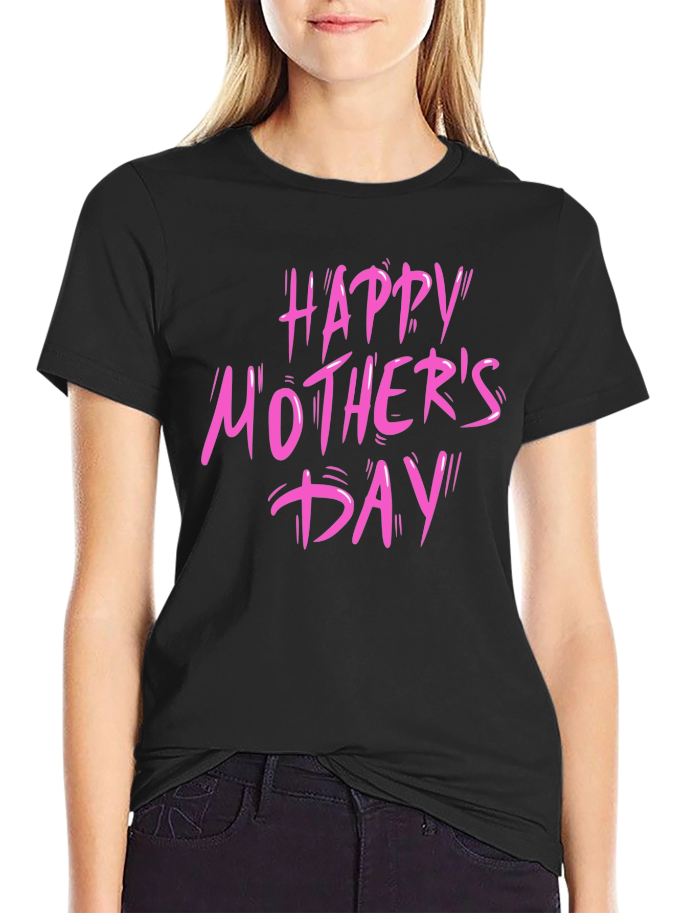 Happy Mothers Day Black T-Shirt