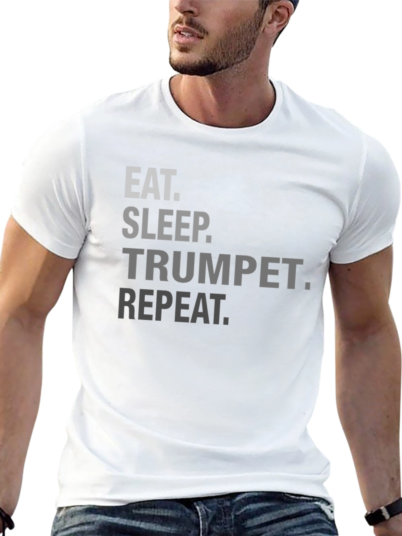 Eat Sleep Trumpet Repeat Black T-Shirt