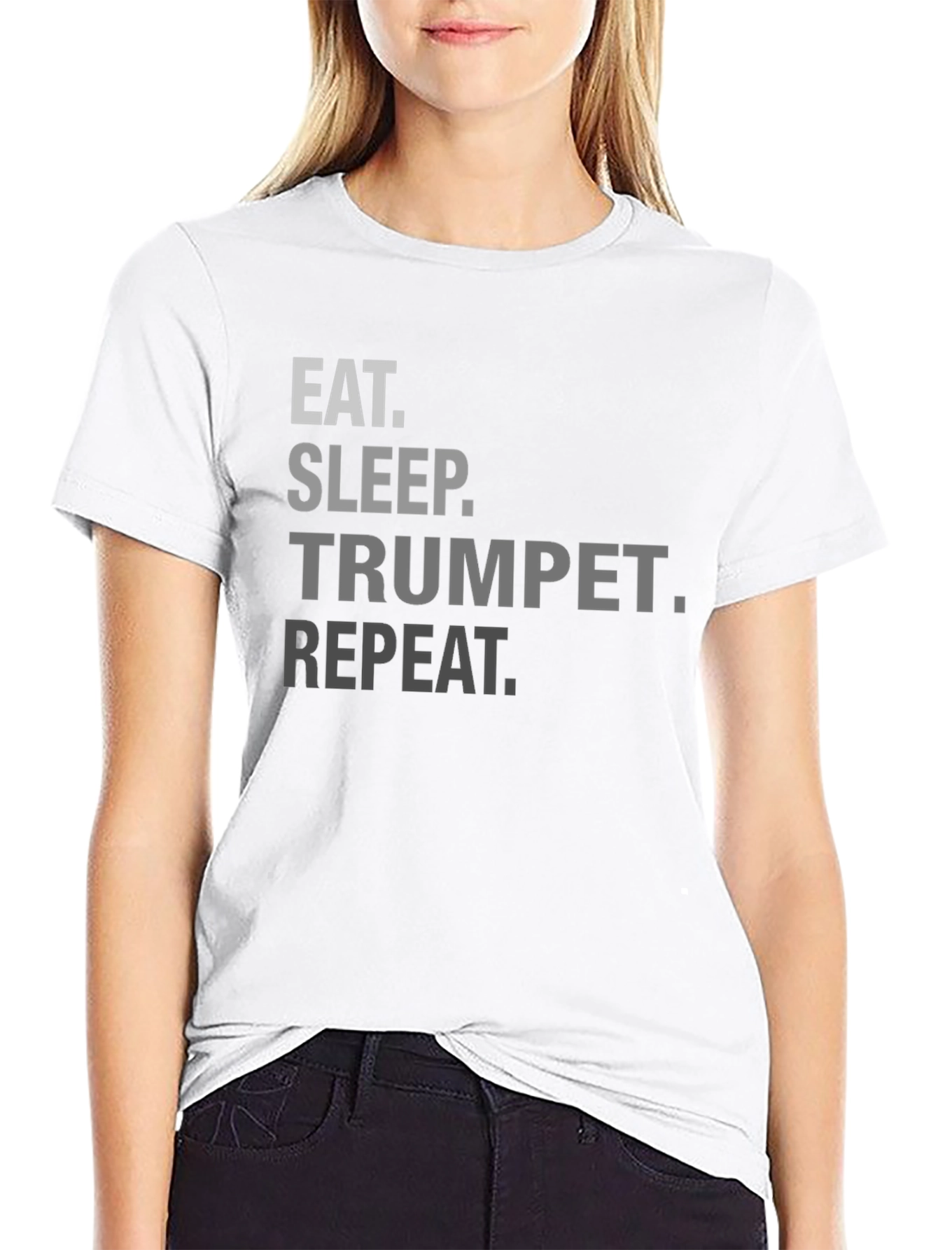 Eat Sleep Trumpet Repeat Black T-Shirt