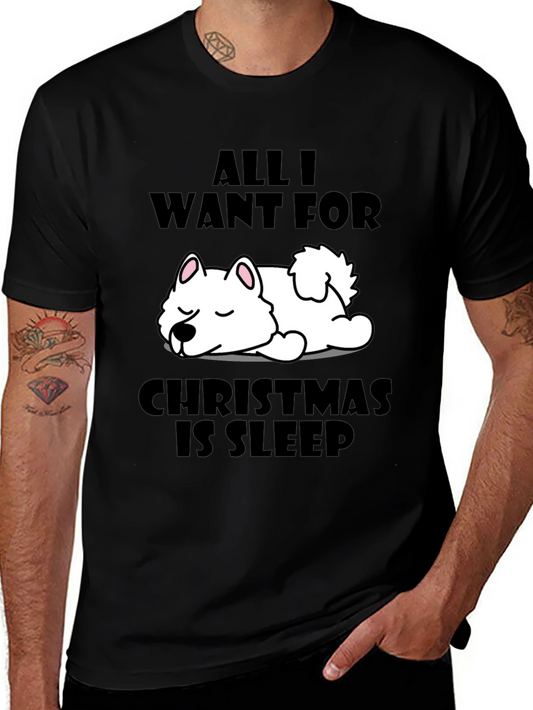 All I Want for Christmas Sleep Dog Graphic Tee