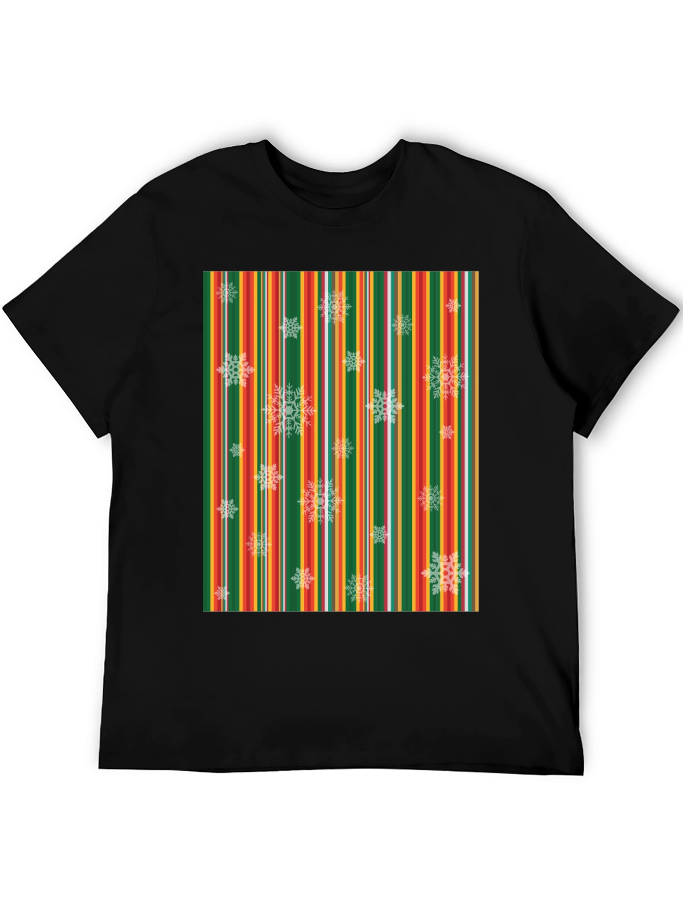 Festive Striped Snowflake T-Shirt