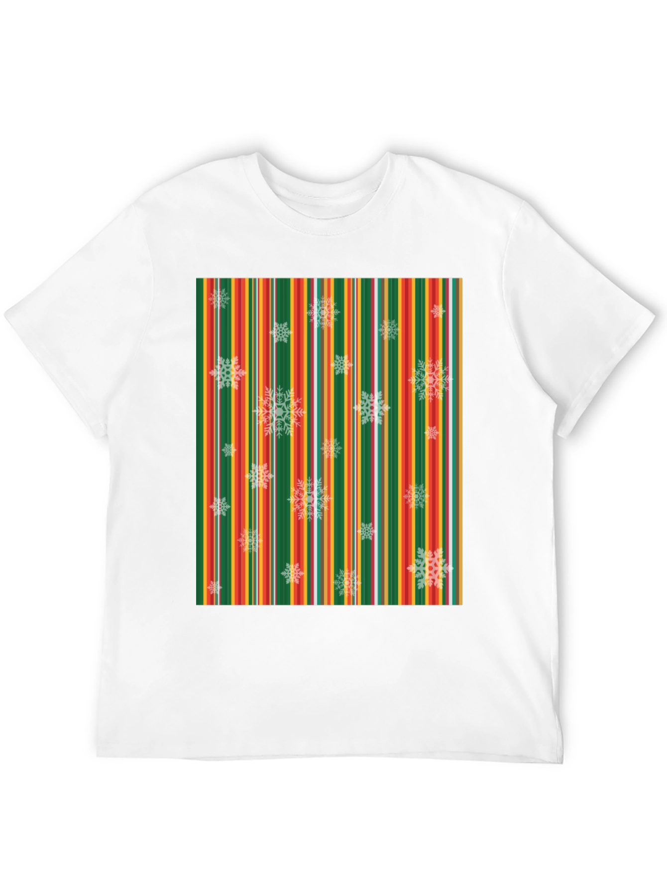 Festive Striped Snowflake T-Shirt