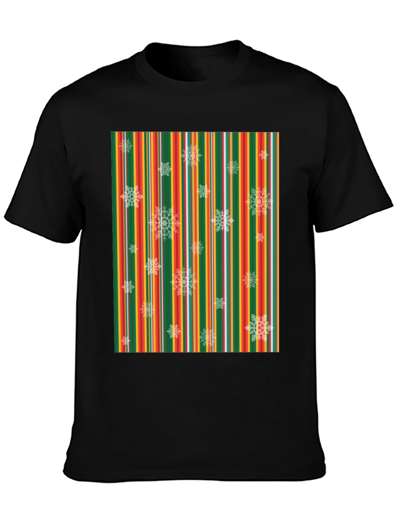 Festive Striped Snowflake T-Shirt