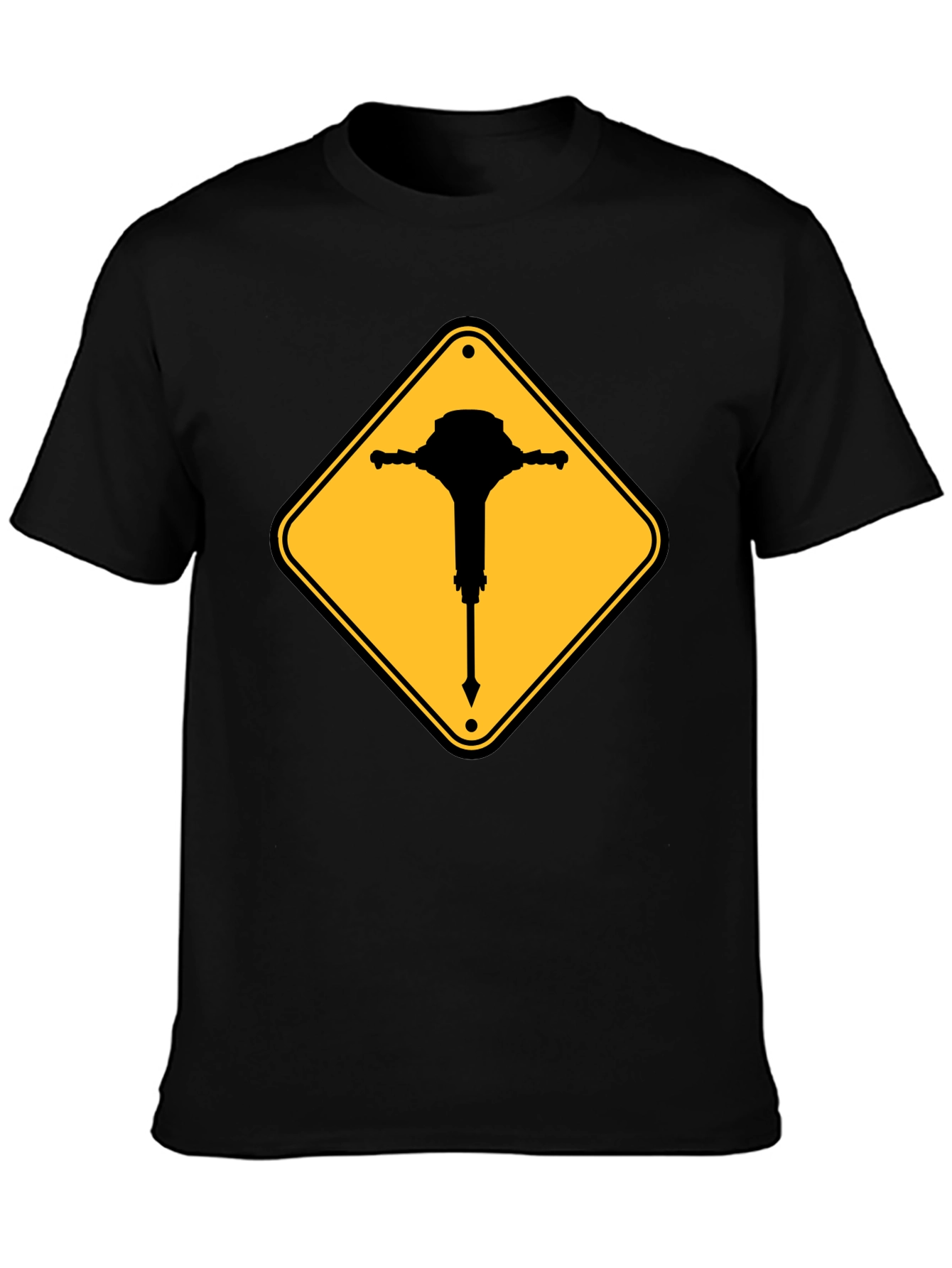 Warning Jackhammer T-Shirt - Construction Zone Tee
