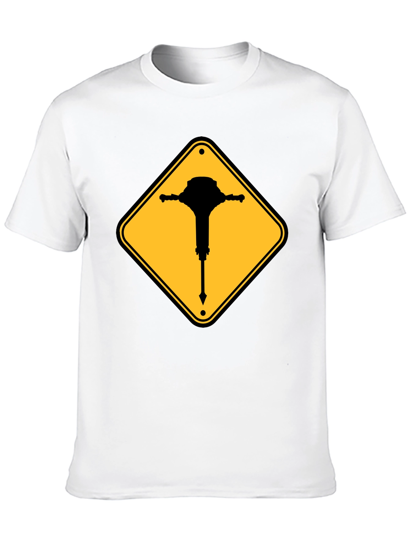 Warning Jackhammer T-Shirt - Construction Zone Tee
