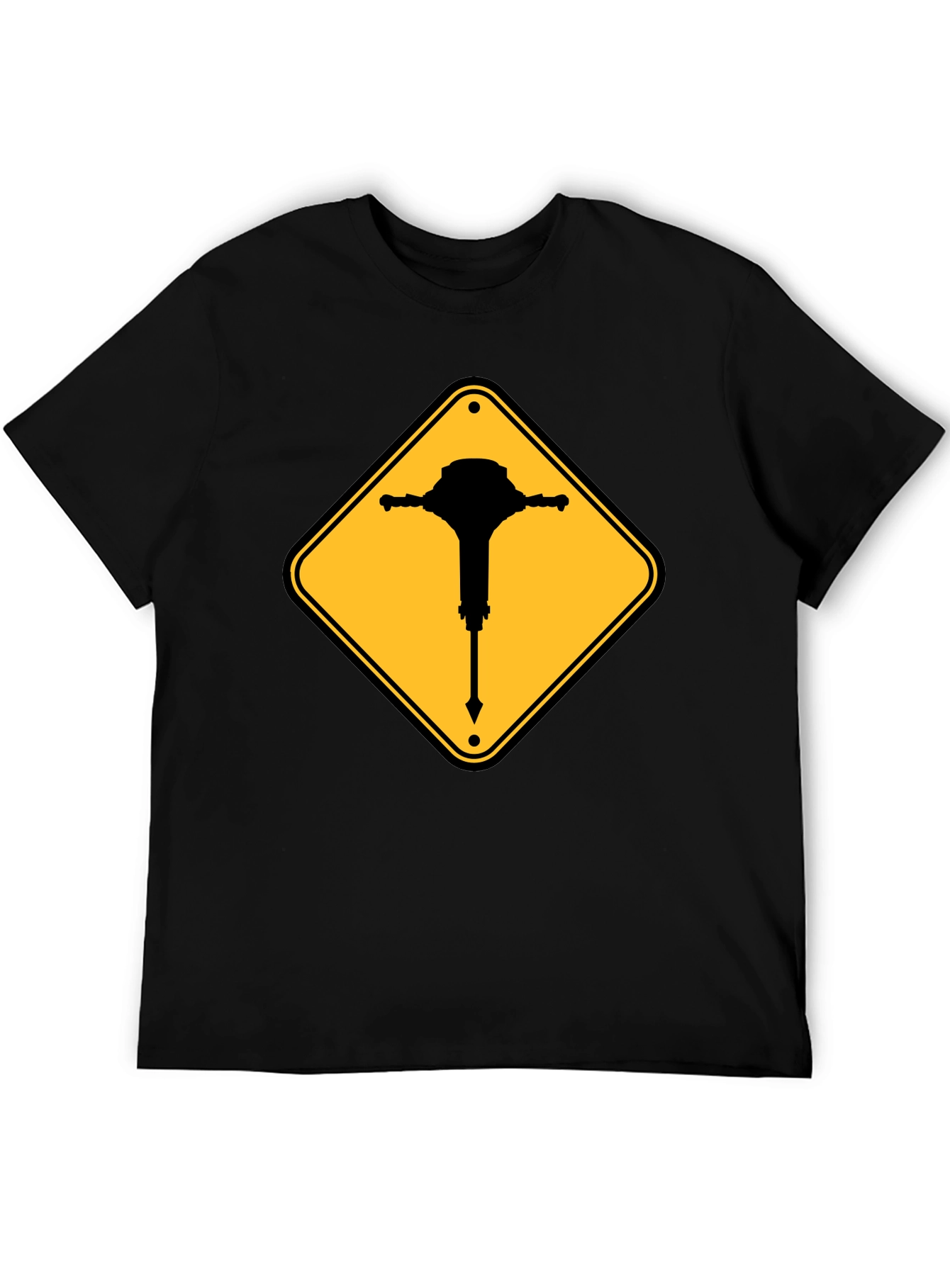 Warning Jackhammer T-Shirt - Construction Zone Tee