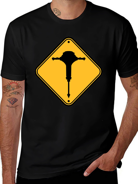 Warning Jackhammer T-Shirt - Construction Zone Tee