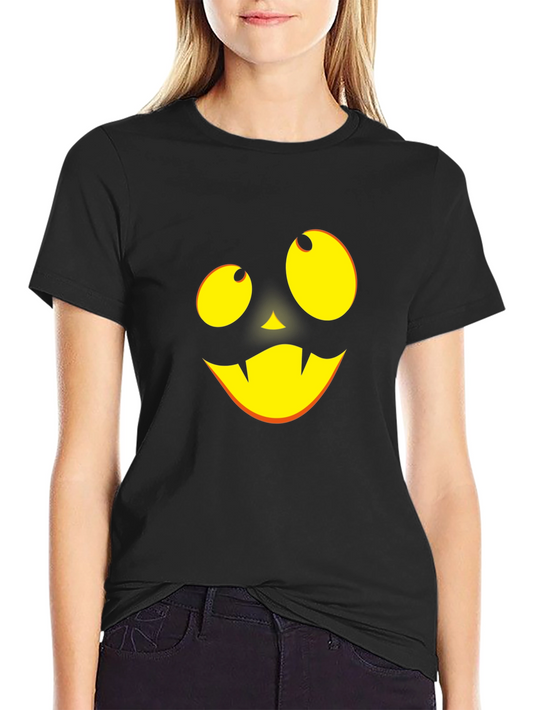 Halloween Pumpkin Face Black T-Shirt