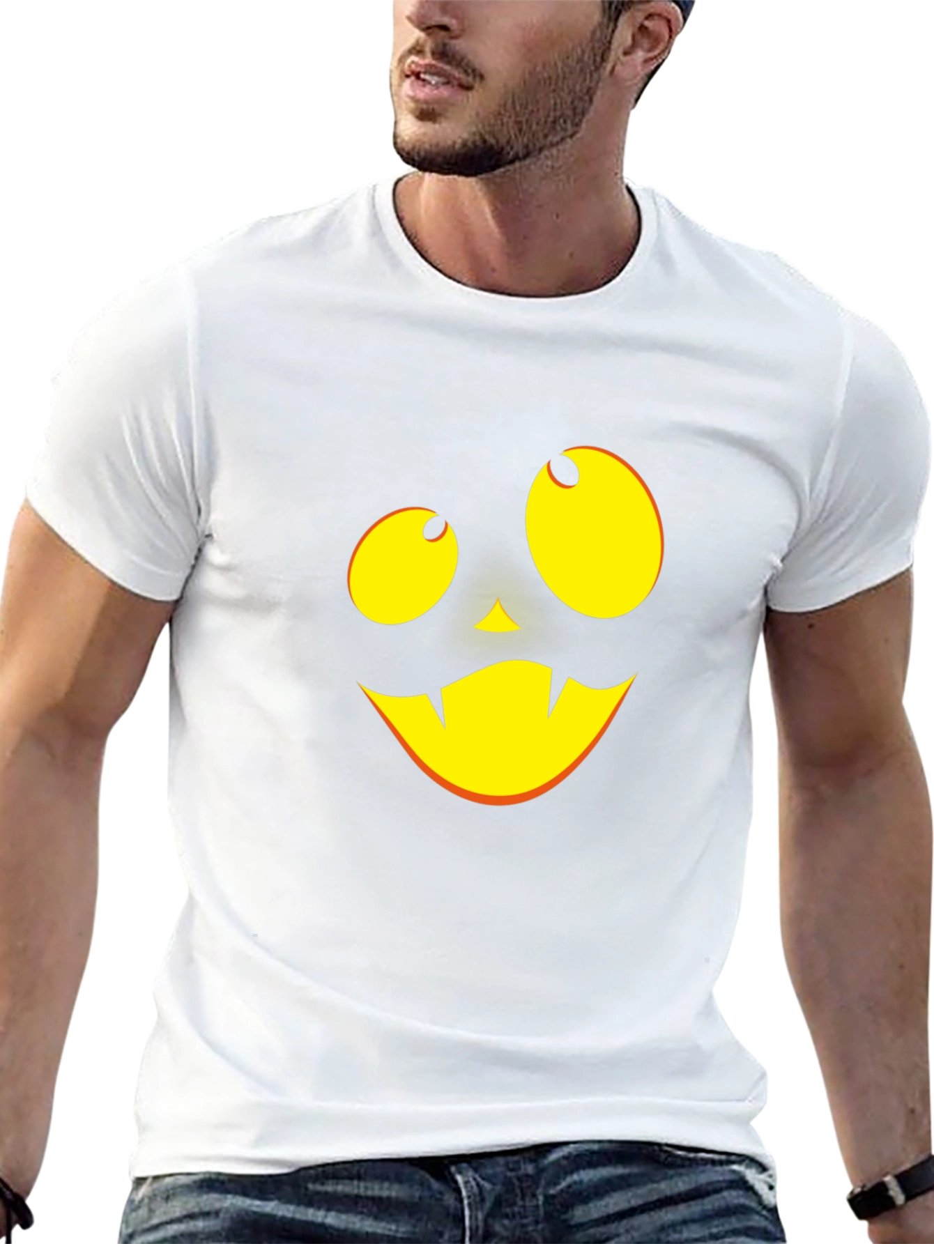 Halloween Pumpkin Face Black T-Shirt