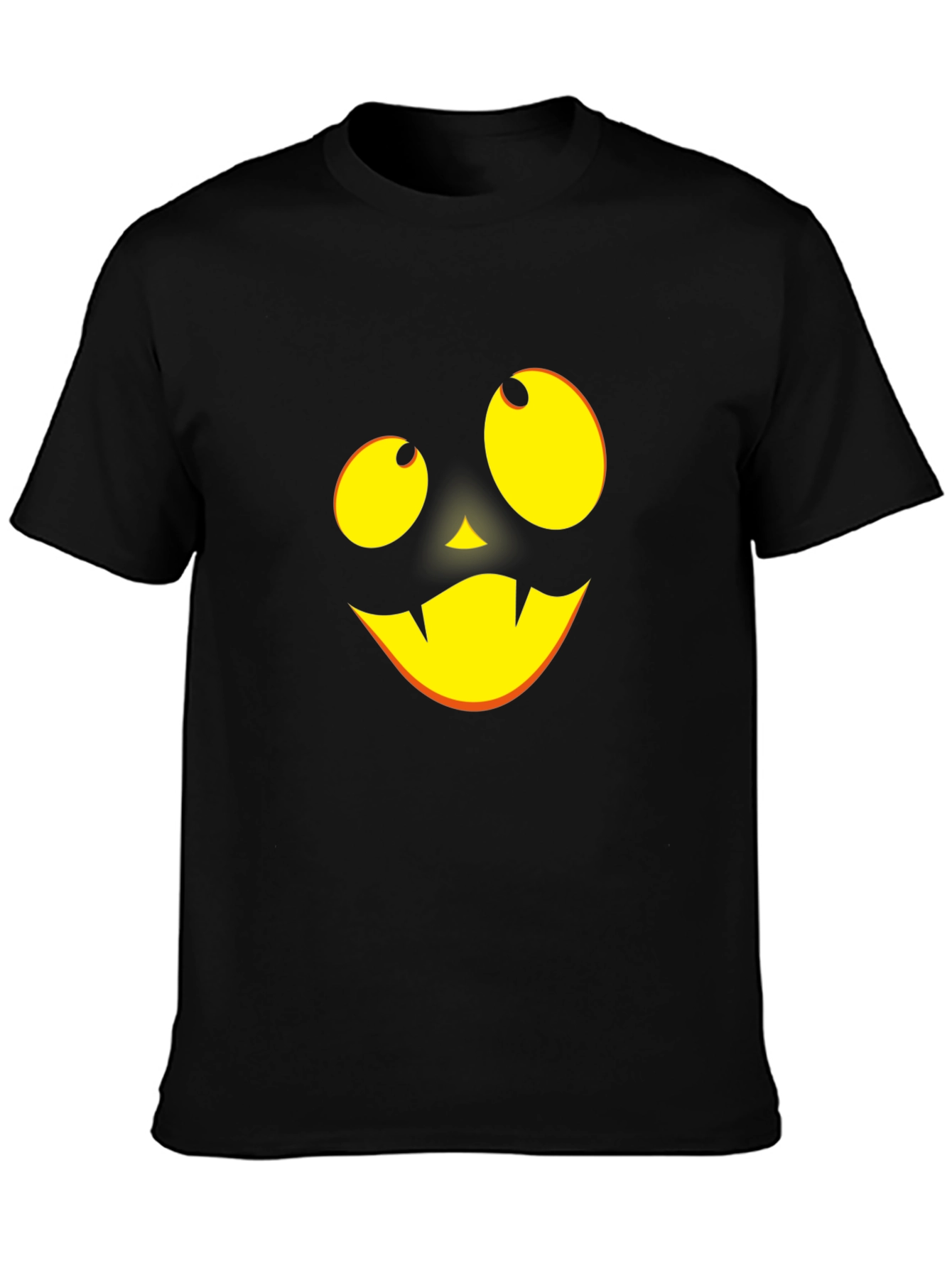 Halloween Pumpkin Face Black T-Shirt