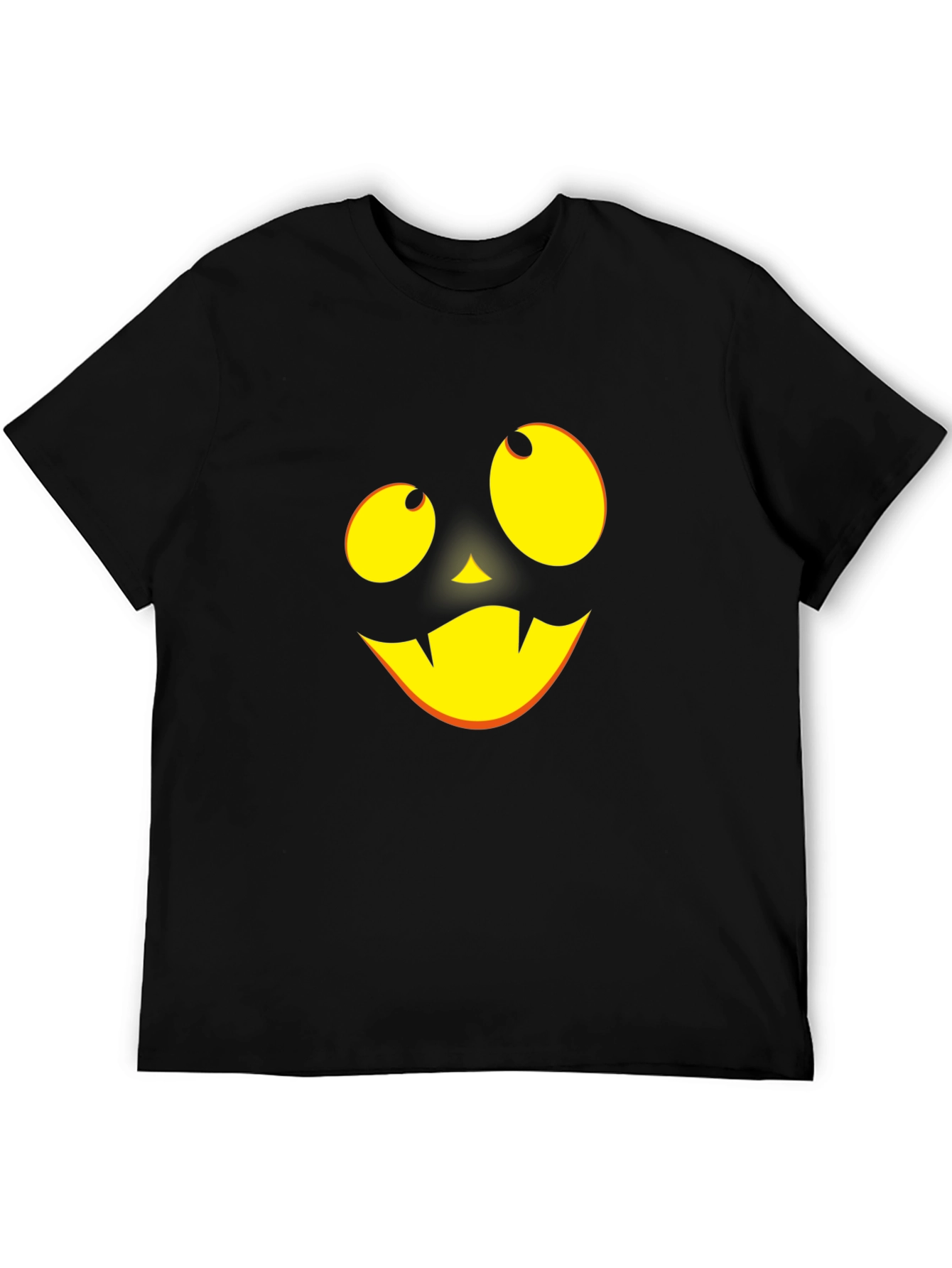 Halloween Pumpkin Face Black T-Shirt