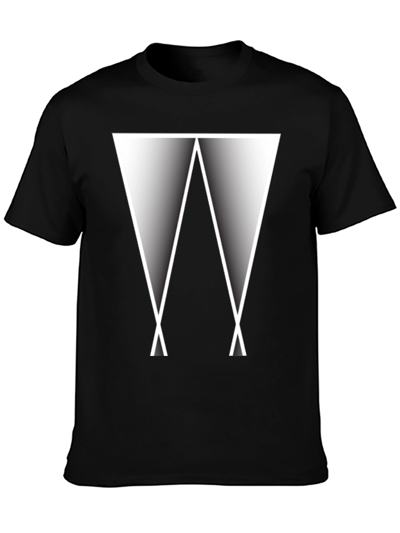 Abstract Triangle Graphic Tee - Modern Black T-Shirt