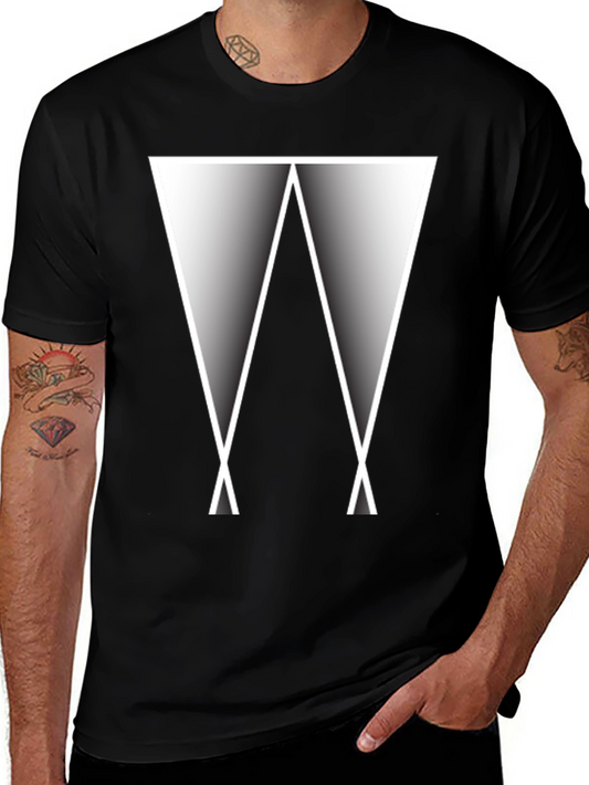 Abstract Triangle Graphic Tee - Modern Black T-Shirt