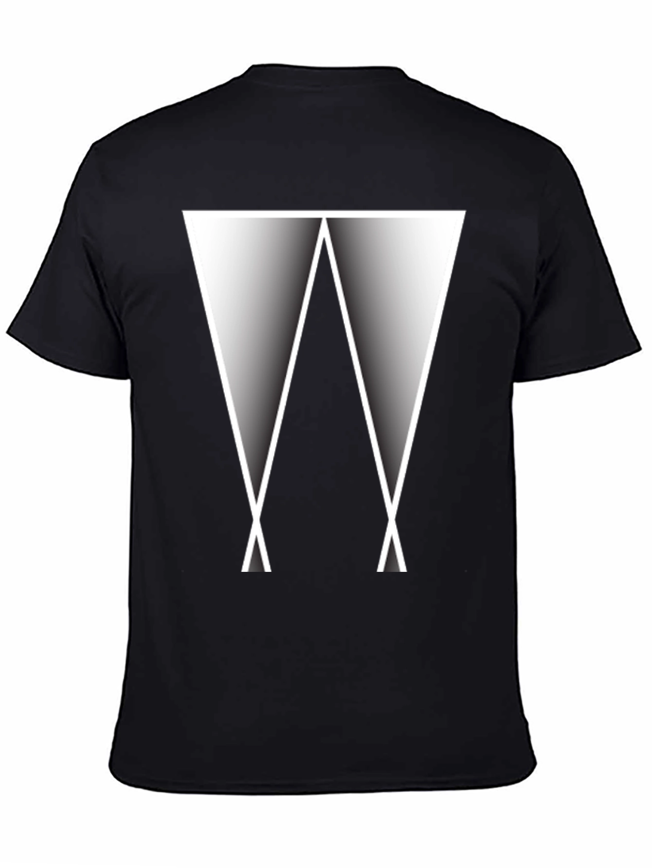 Abstract Triangle Graphic Tee - Modern Black T-Shirt