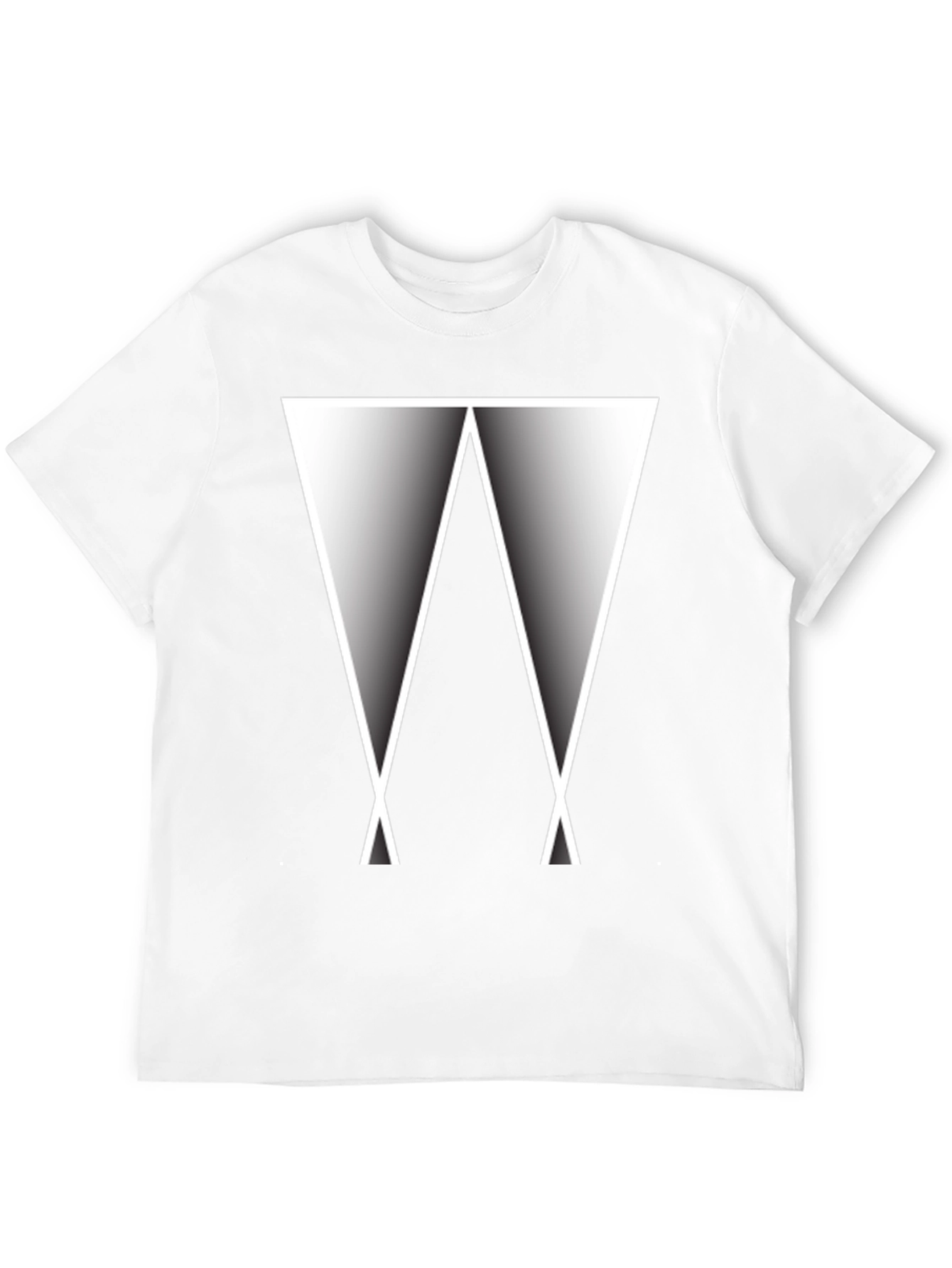 Abstract Triangle Graphic Tee - Modern Black T-Shirt