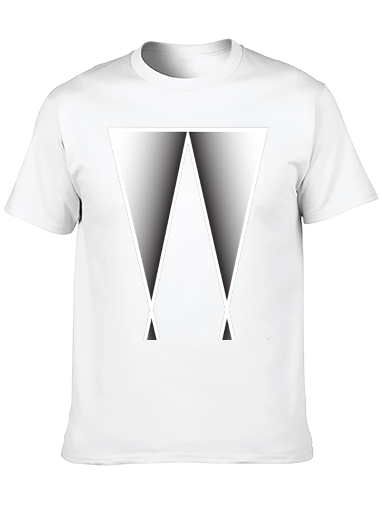 Abstract Triangle Graphic Tee - Modern Black T-Shirt