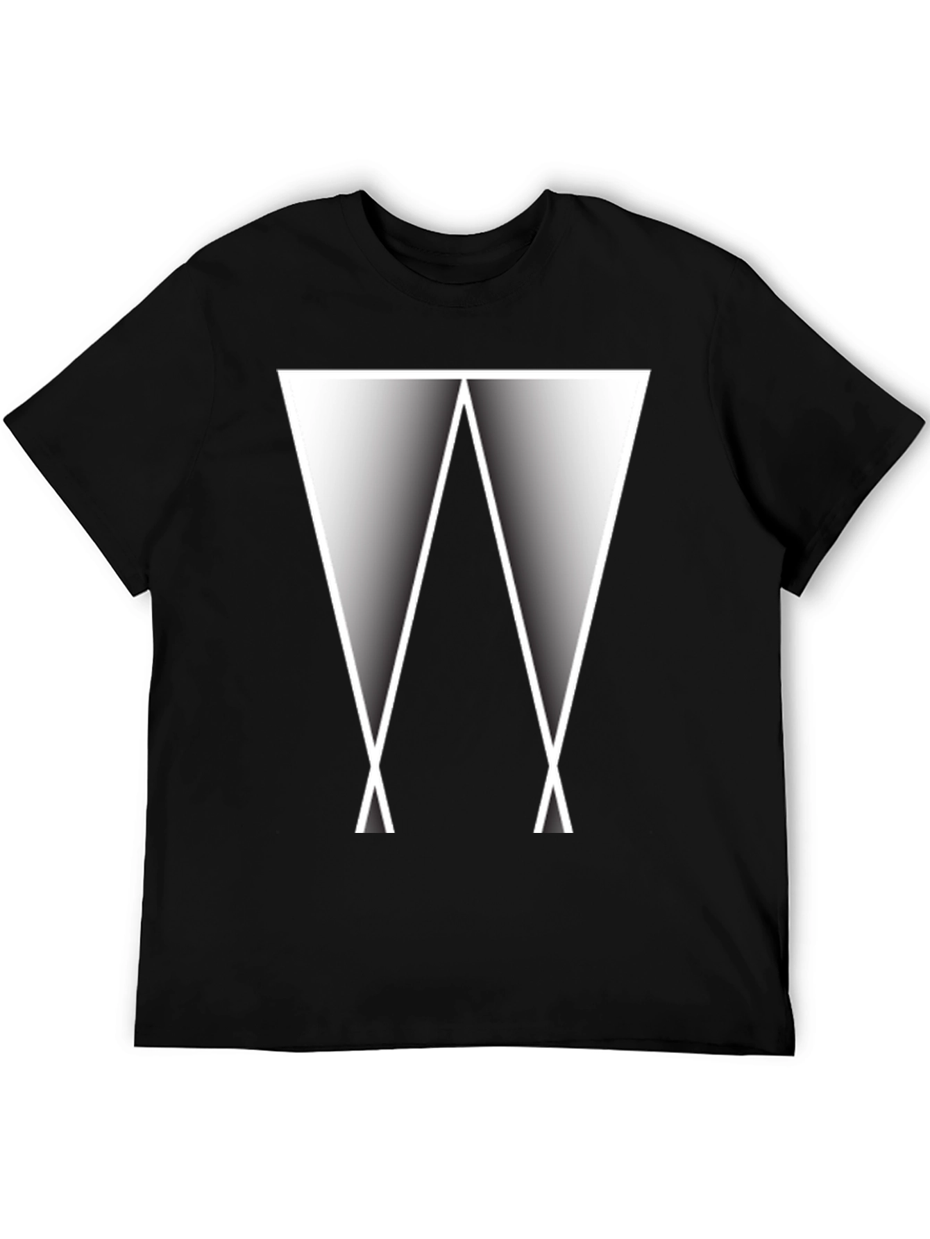Abstract Triangle Graphic Tee - Modern Black T-Shirt
