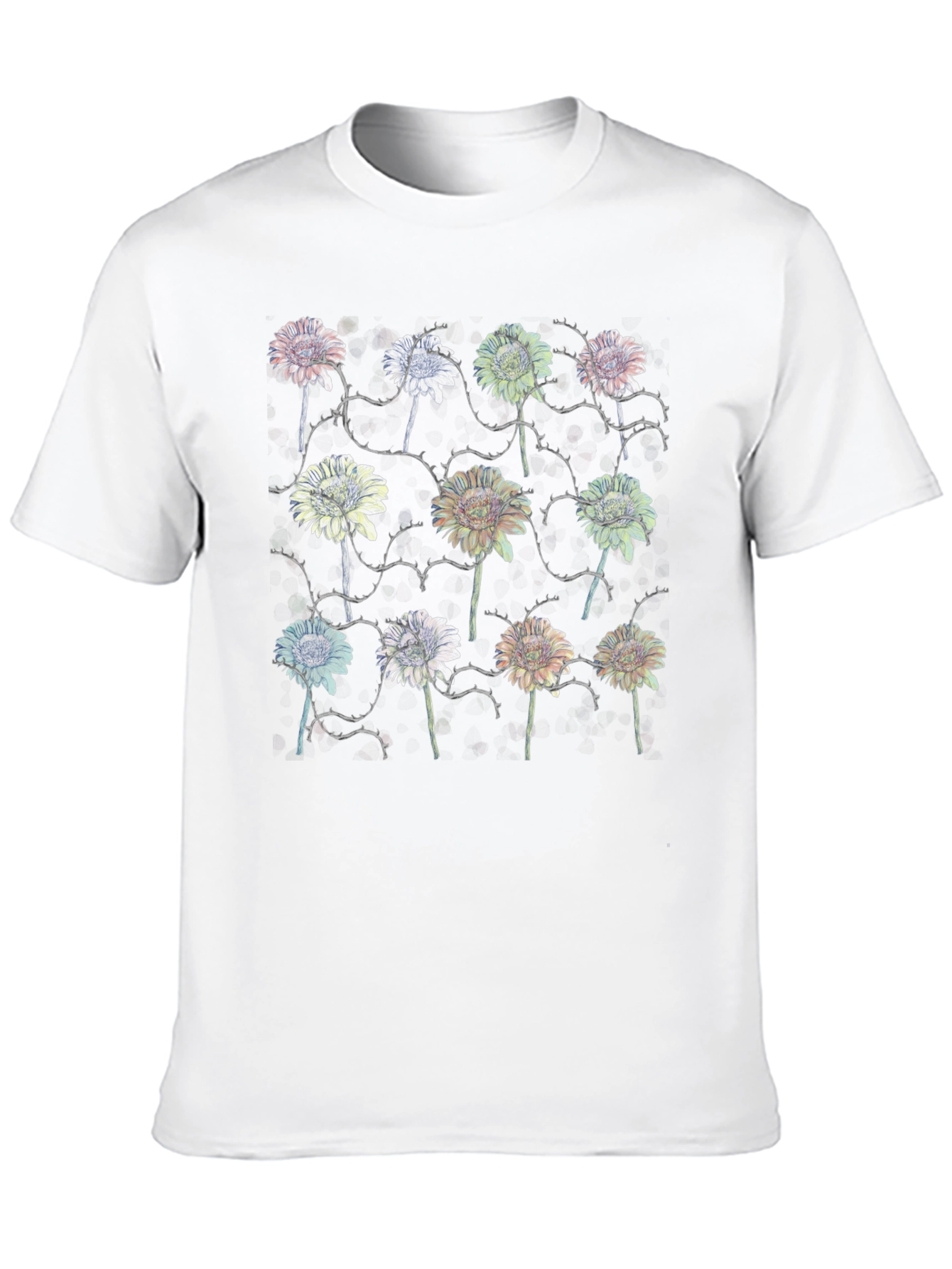 Floral Thorns Black T-Shirt